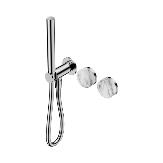 Serenity Progressive Shower System With Arabescato Corchia Handle And Slim Shower Chrome