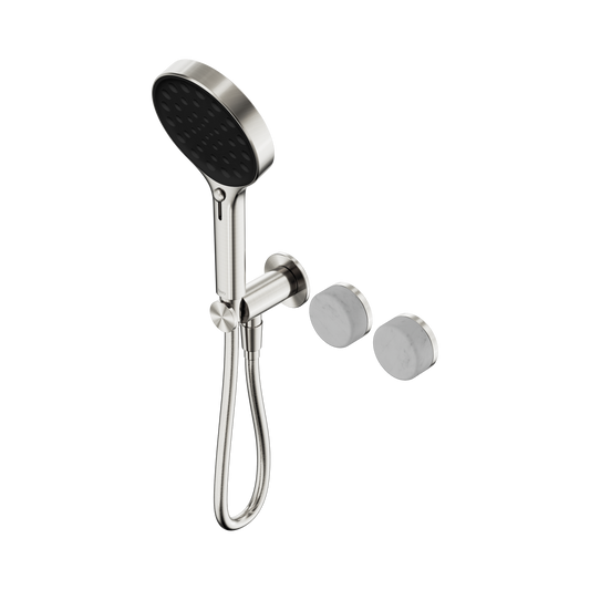 Serenity Progressive Shower System With Carrara Handle And Serenity Hand Shower Brushed Nickel