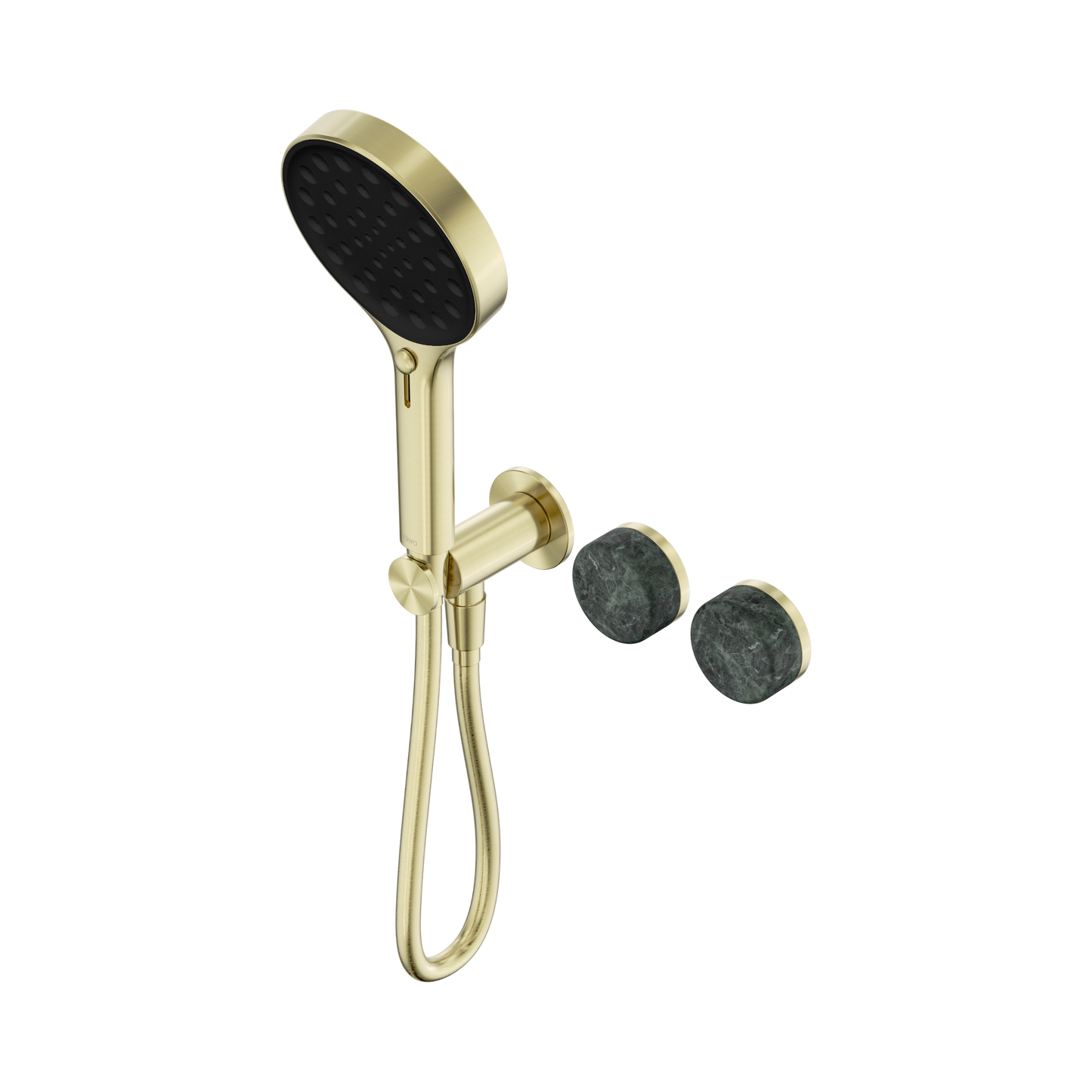 Serenity Progressive Shower System With Verde Alpi Handle And Serenity Hand Shower Brushed Gold