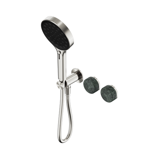 Serenity Progressive Shower System With Verde Alpi Handle And Serenity Hand Shower Brushed Nickel