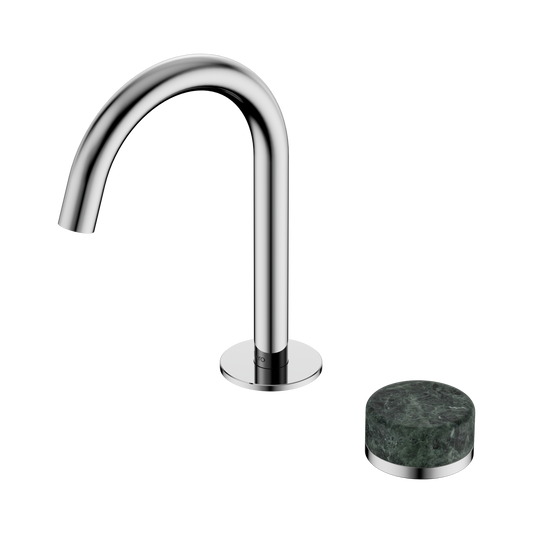 Serenity Progressive Basin Mixer Arc Spout With Verde Alpi Handle Chrome