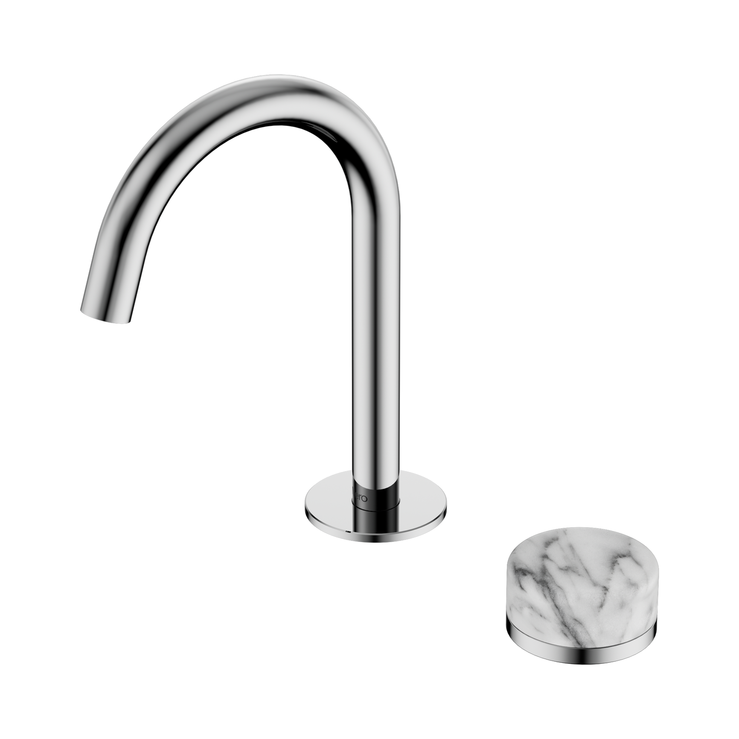 Serenity Progressive Basin Mixer Arc Spout With Arabescato Corchia Handle Chrome