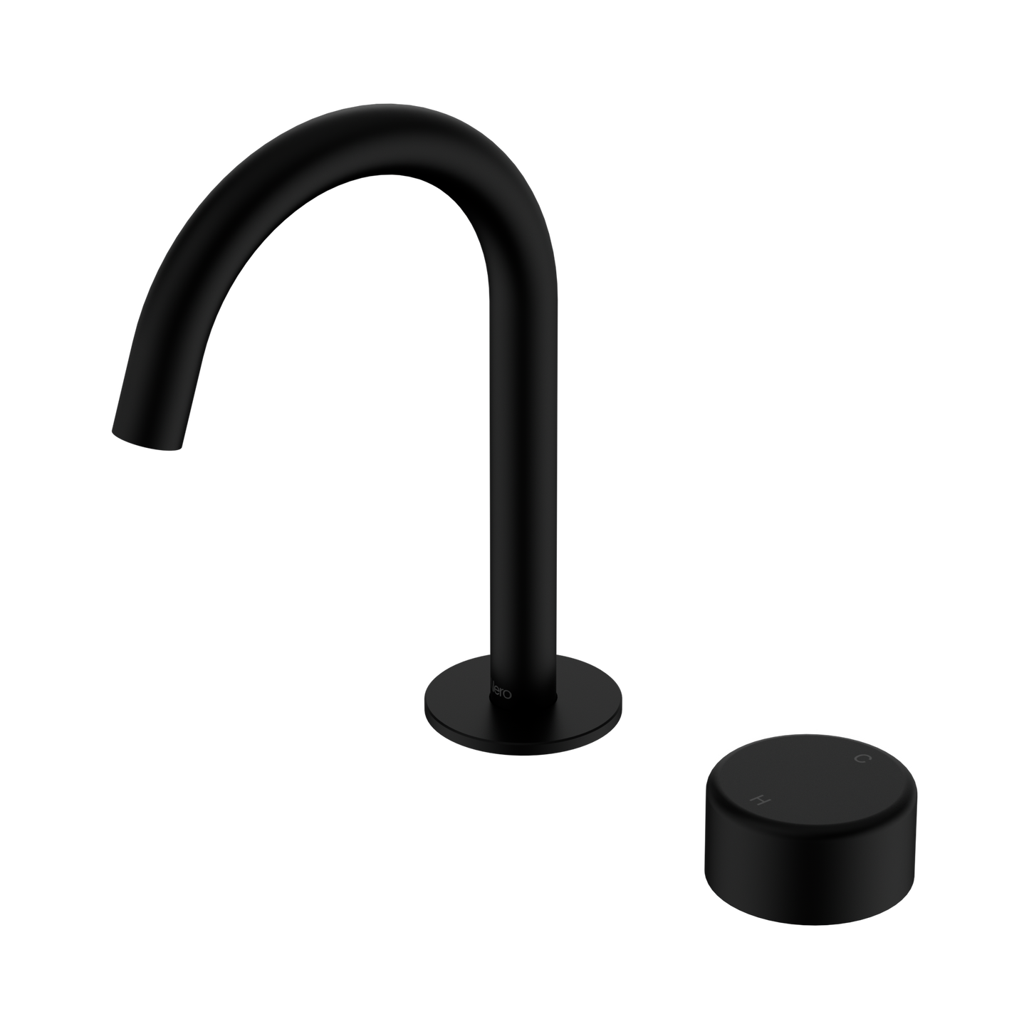 Serenity Progressive Basin Mixer Arc Spout With Metal Handle Matte Black