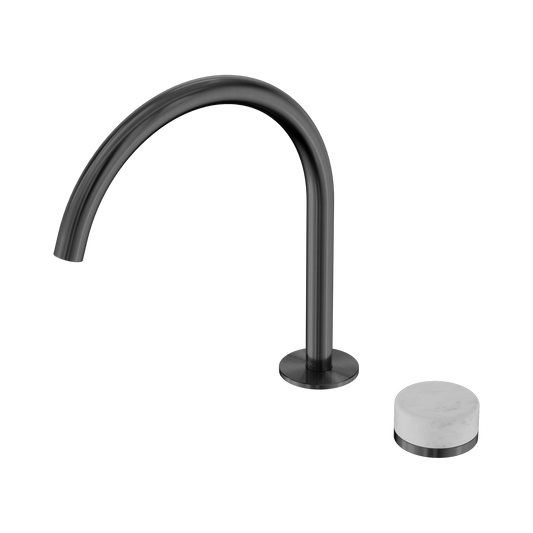 Serenity Progressive Bath/Kitchen Mixer Arc Spout With Carrara Handle Gun Metal
