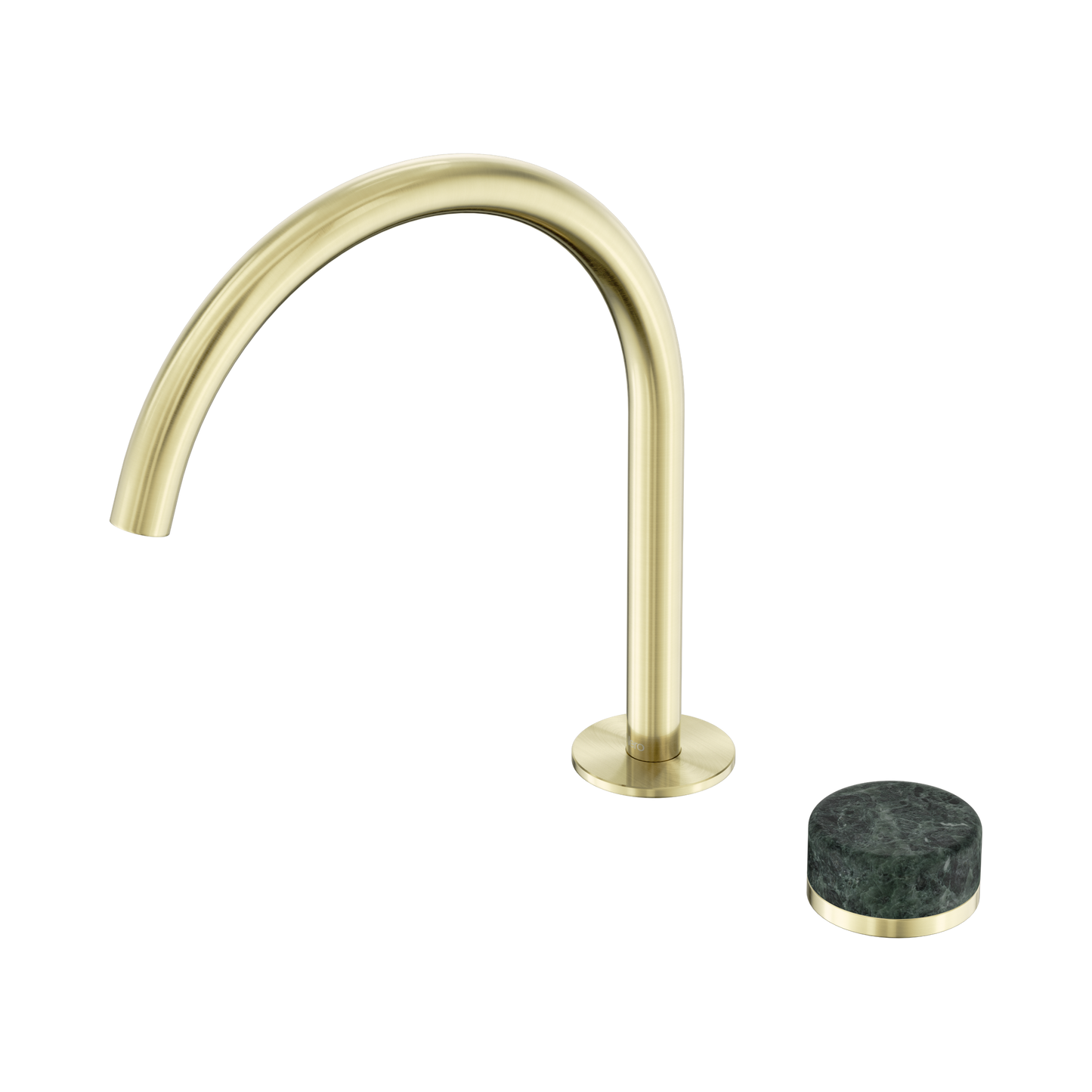 Serenity Progressive Bath/Kitchen Mixer Arc Spout With Verde Alpi Handle Brushed Gold