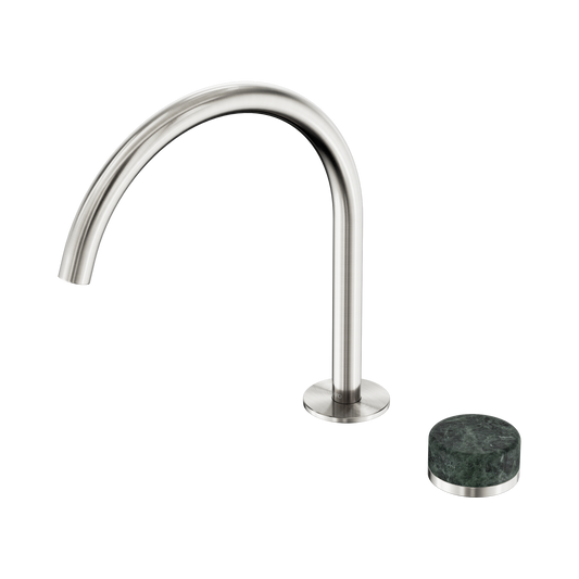 Serenity Progressive Bath/Kitchen Mixer Arc Spout With Verde Alpi Handle Brushed Nickel