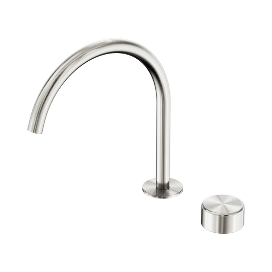 Serenity Progressive Bath/Kitchen Mixer Arc Spout With Metal Handle Brushed Nickel