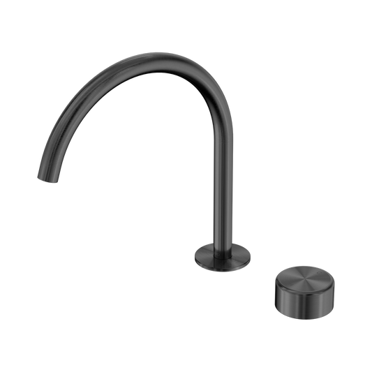 Serenity Progressive Bath/Kitchen Mixer Arc Spout With Metal Handle Gun Metal