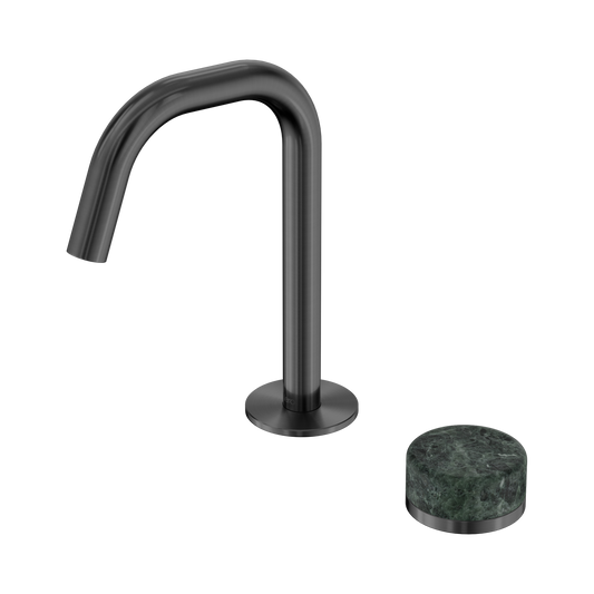 Serenity Progressive Basin Mixer Edge Spout With Verde Alpi Handle Gun Metal