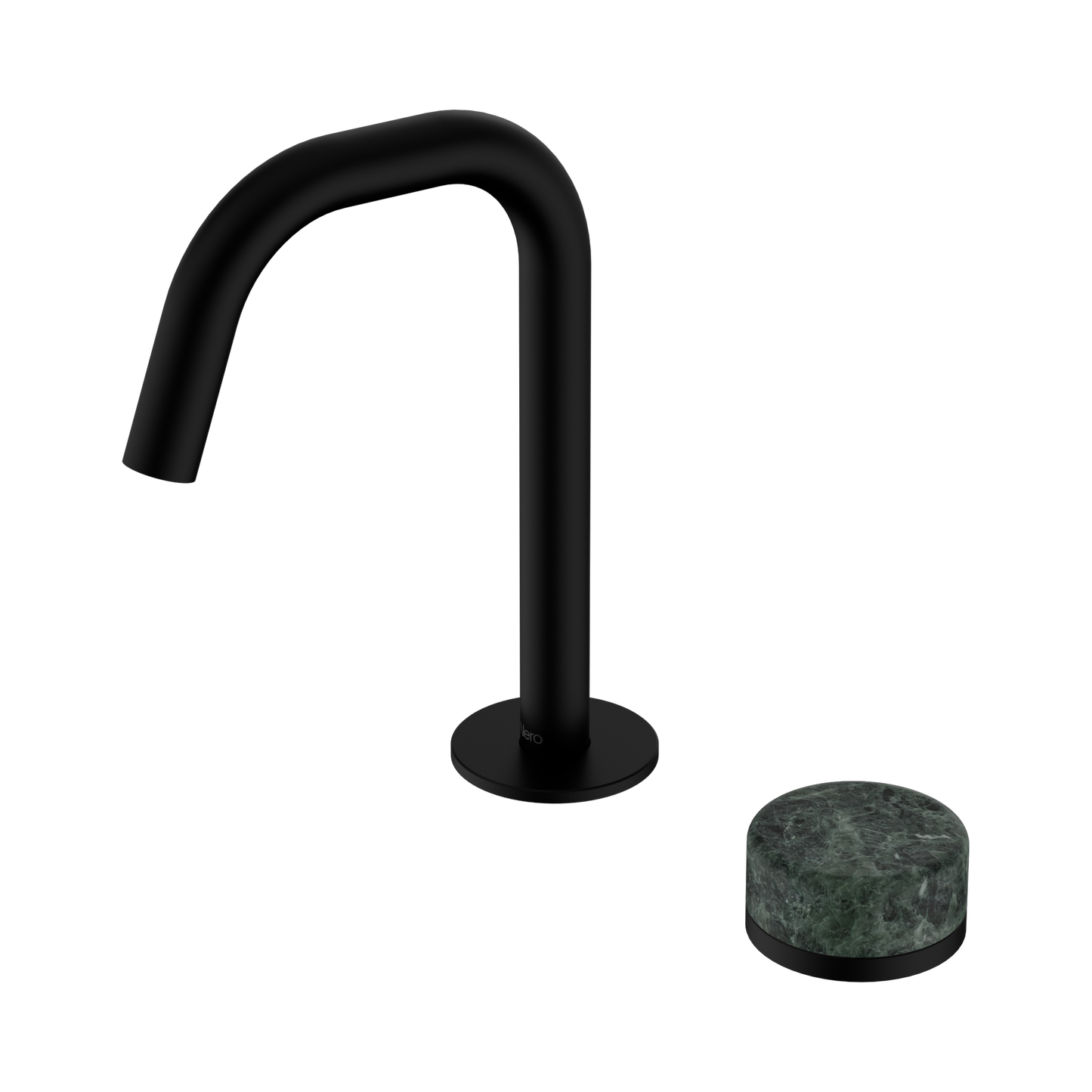 Serenity Progressive Basin Mixer Edge Spout With Verde Alpi Handle Matte Black