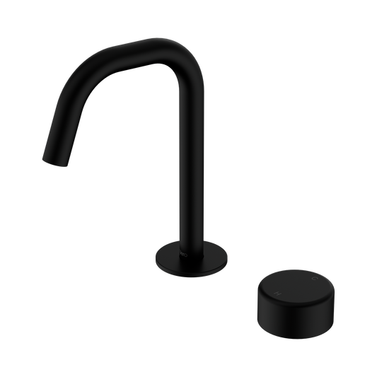 Serenity Progressive Basin Mixer Edge Spout With Metal Handle Matte Black