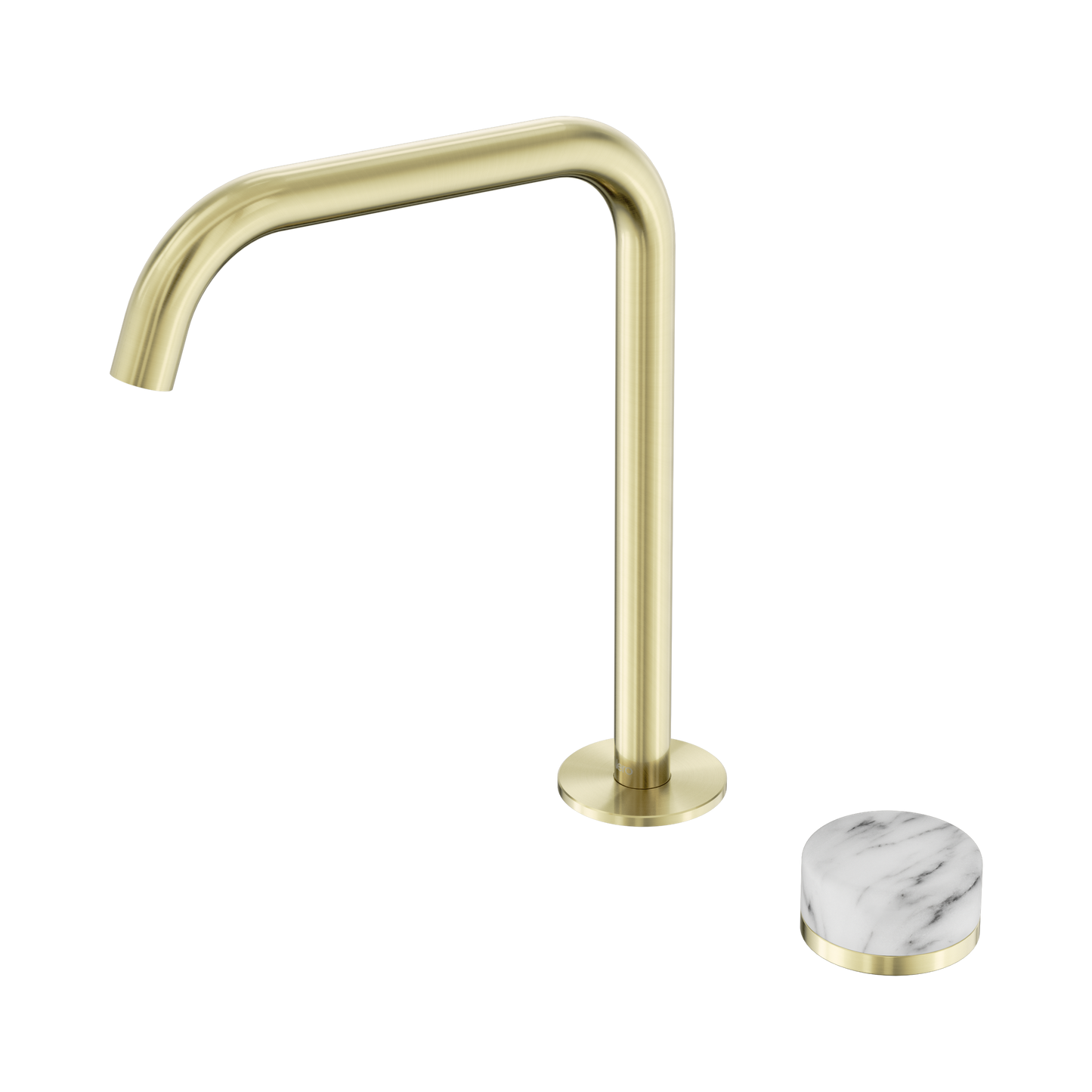 Serenity Progressive Bath/Kitchen Mixer Edge Spout With Arabescato Corchia Handle Brushed Gold
