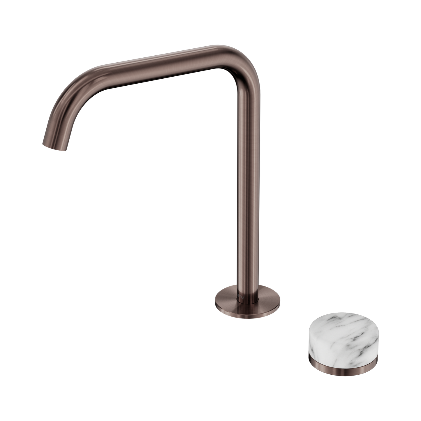 Serenity Progressive Bath/Kitchen Mixer Edge Spout With Arabescato Corchia Handle Brushed Bronze