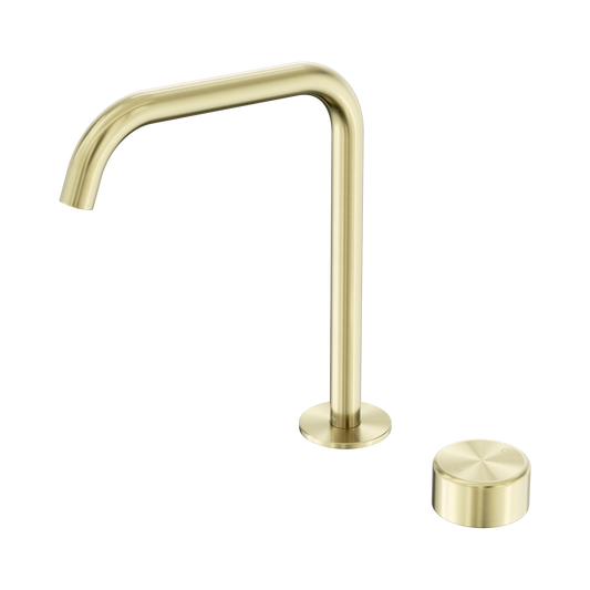 Serenity Progressive Bath/Kitchen Mixer Edge Spout With Metal Handle Brushed Gold
