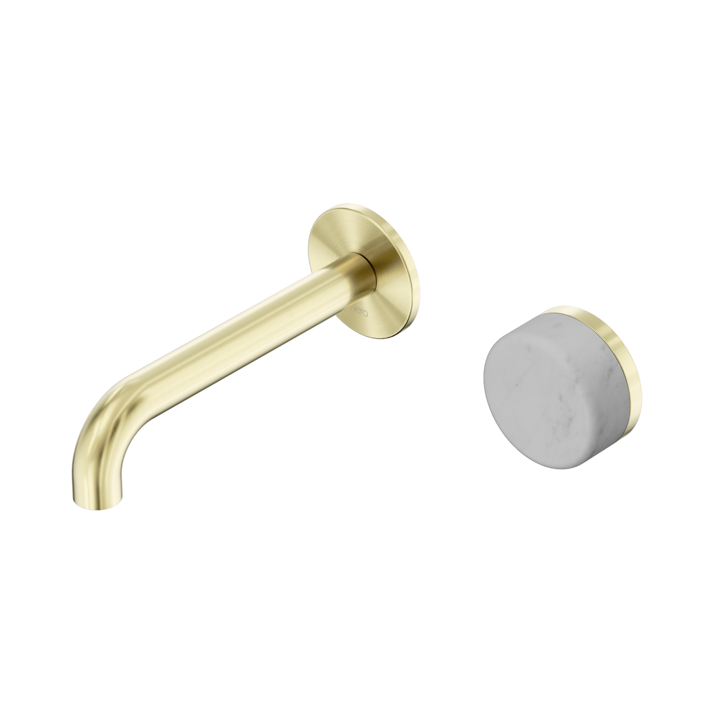 Serenity Progressive Wall Basin Mixer 160mm Spout With Carrara Handle Brushed Gold