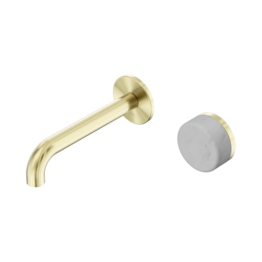 Nero Serenity 24E061BG Progressive Wall Basin Mixer 160mm Spout With Carrara Handle Brushed  5 Star / 5LPM