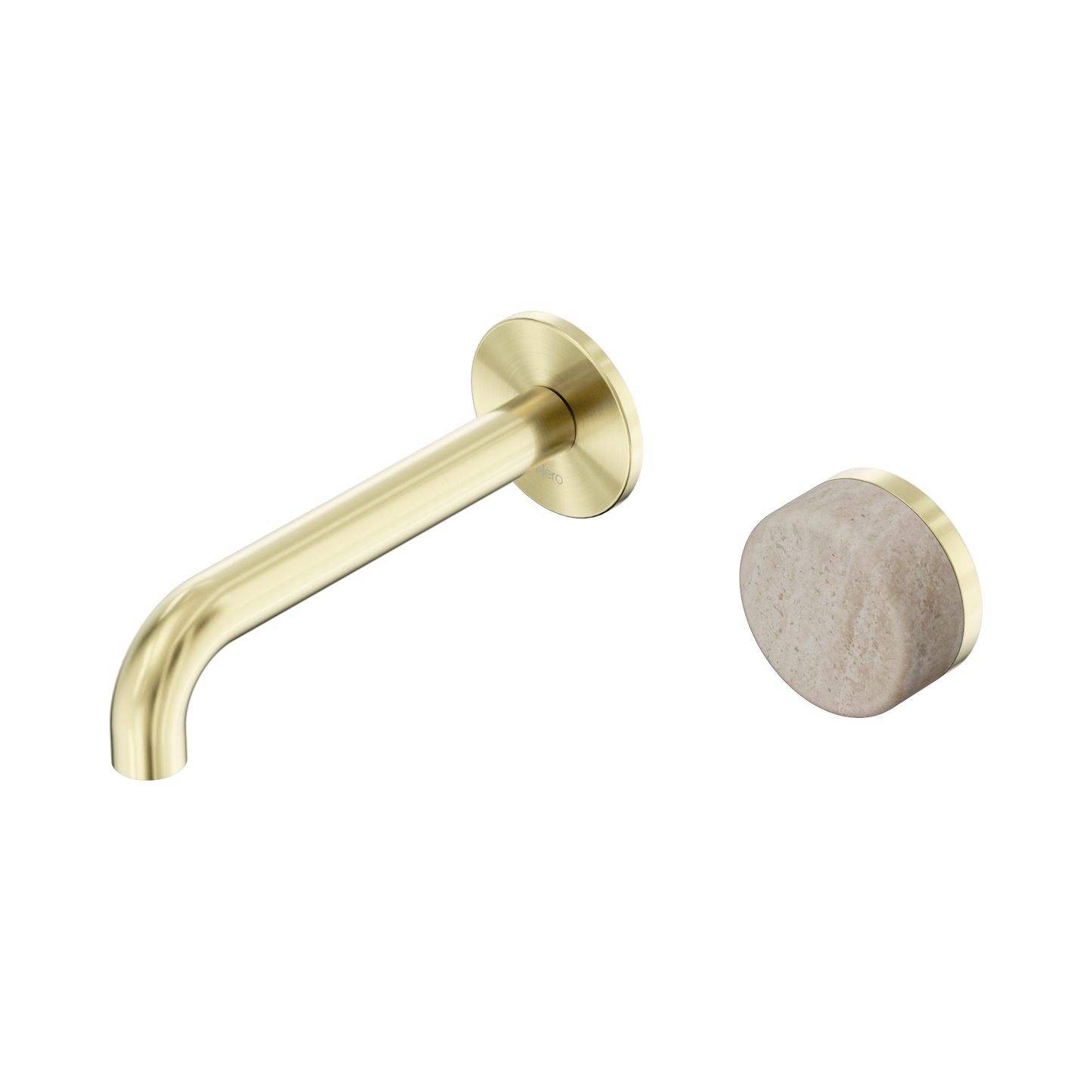 Nero Serenity 24E063BG Progressive Wall Basin Mixer 160mm Spout With Rome Travertine Handle Brushed  5 Star / 5LPM