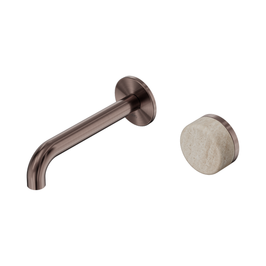 Nero Serenity 24E063BZ Progressive Wall Basin Mixer 160mm Spout With Rome Travertine Handle  5 Star / 5LPM