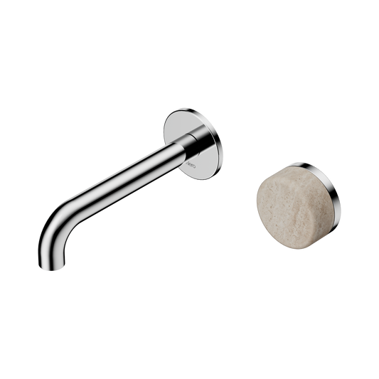 Nero Serenity 24E063CH Progressive Wall Basin Mixer 160mm Spout With Rome Travertine Handle  5 Star / 5LPM