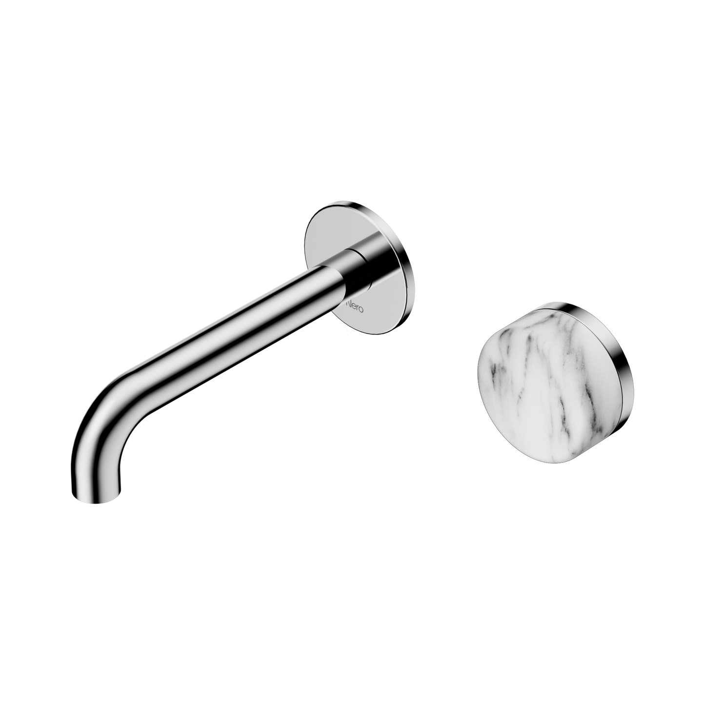 Serenity Progressive Wall Basin Mixer 160mm Spout With Arabescato Corchia Handle Chrome