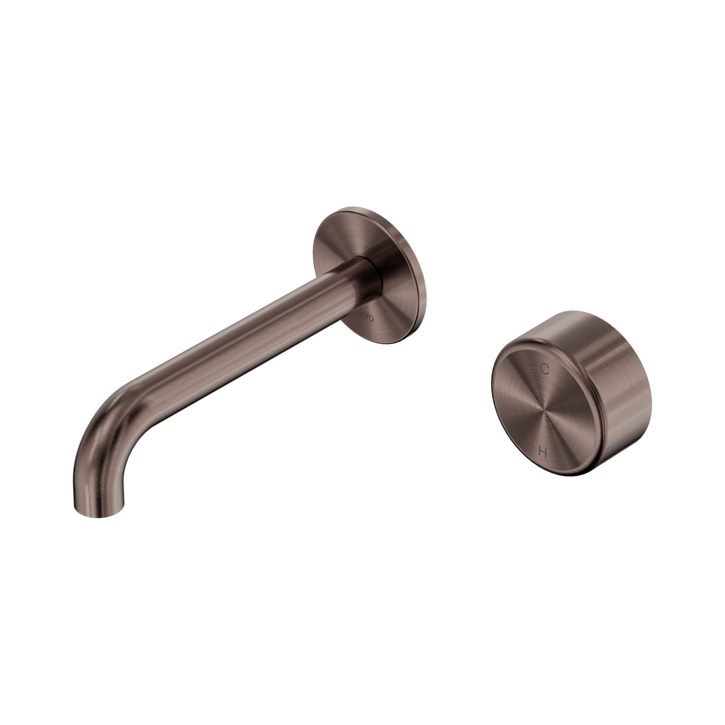 Serenity Progressive Wall Basin Mixer 160mm Spout With Metal Handle Brushed Bronze