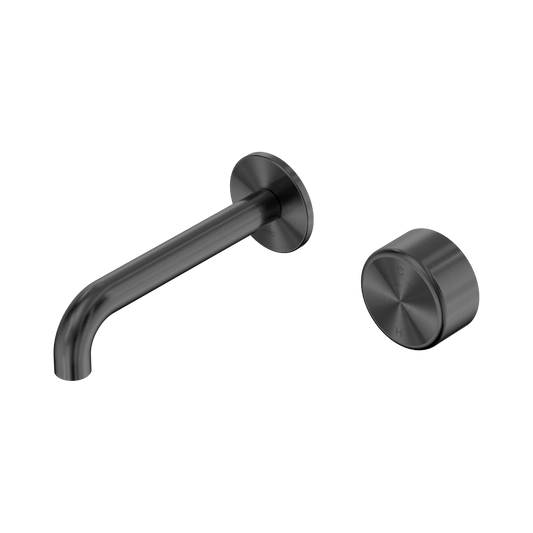 Nero Serenity 24E066GM Progressive Wall Basin Mixer 160mm Spout With Metal Handle Gun Metal 5 Star / 5LPM