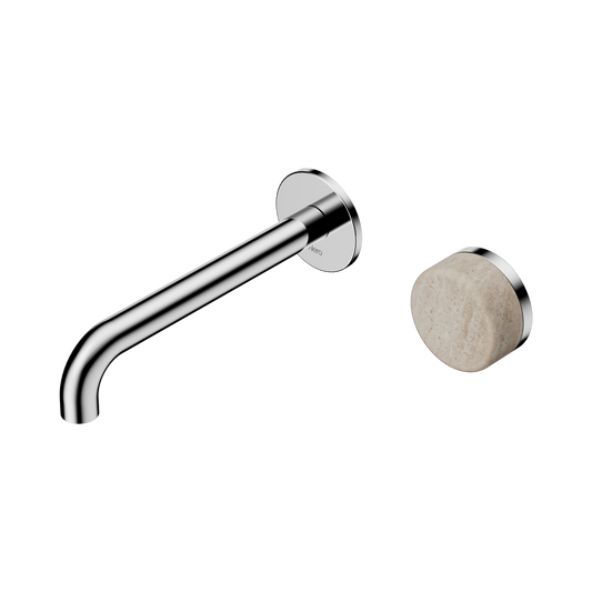 Nero Serenity 24E069CH Progressive Wall Basin Mixer 185mm Spout With Rome Travertine Handle  5 Star / 5LPM