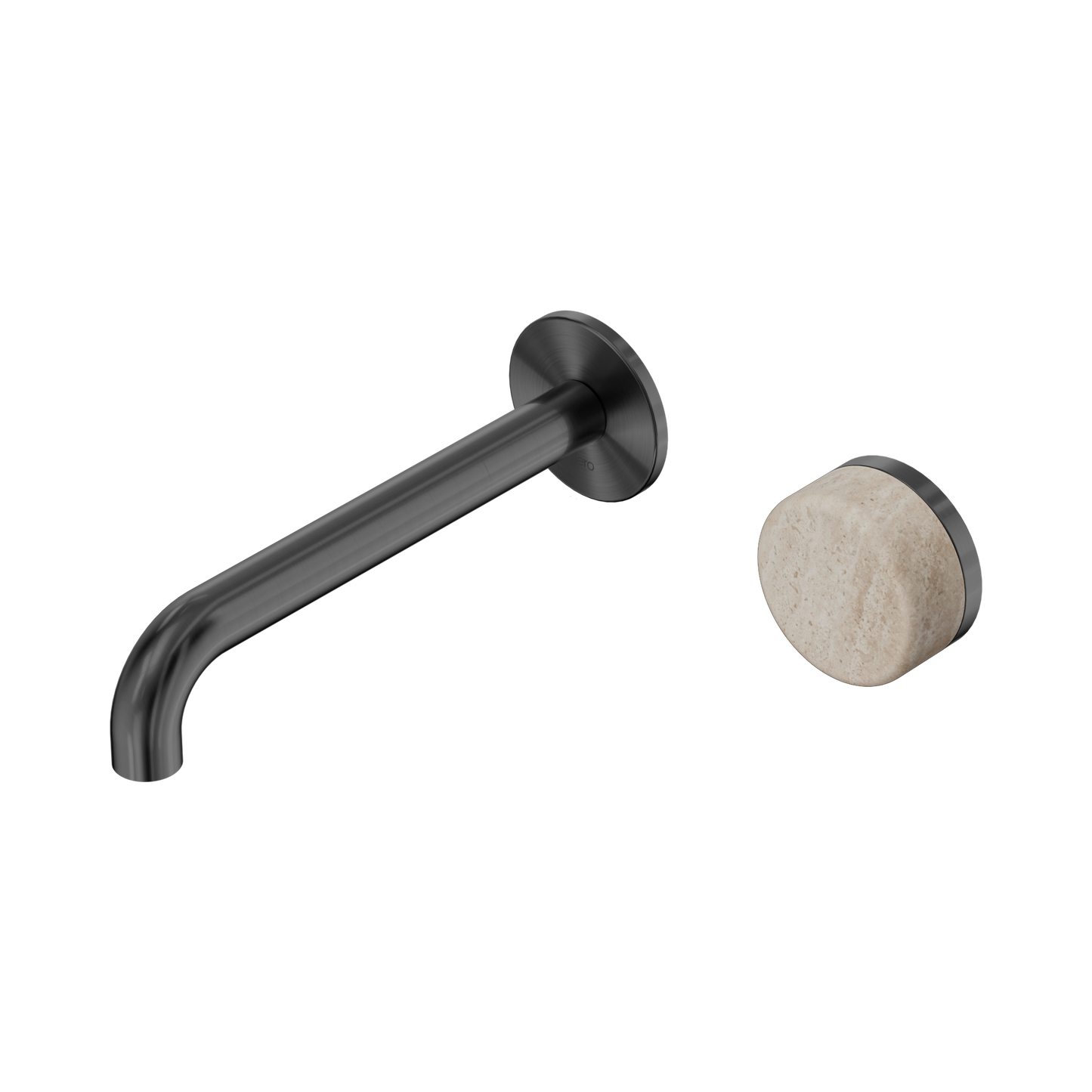 Nero Serenity 24E069GM Progressive Wall Basin Mixer 185mm Spout With Rome Travertine Handle Gun Metal 5 Star / 5LPM