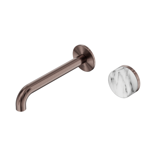 Nero Serenity 24E070BZ Progressive Wall Basin Mixer 185mm Spout With Arabescato Corchia Handle  5 Star / 5LPM