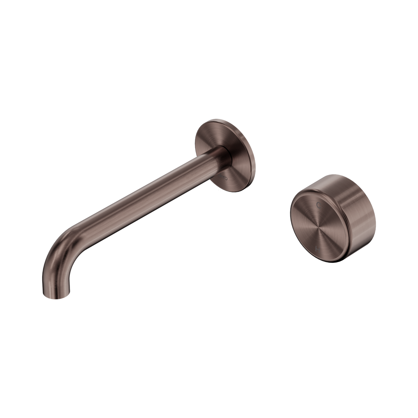 Serenity Progressive Wall Basin Mixer 185mm Spout With Metal Handle Brushed Bronze