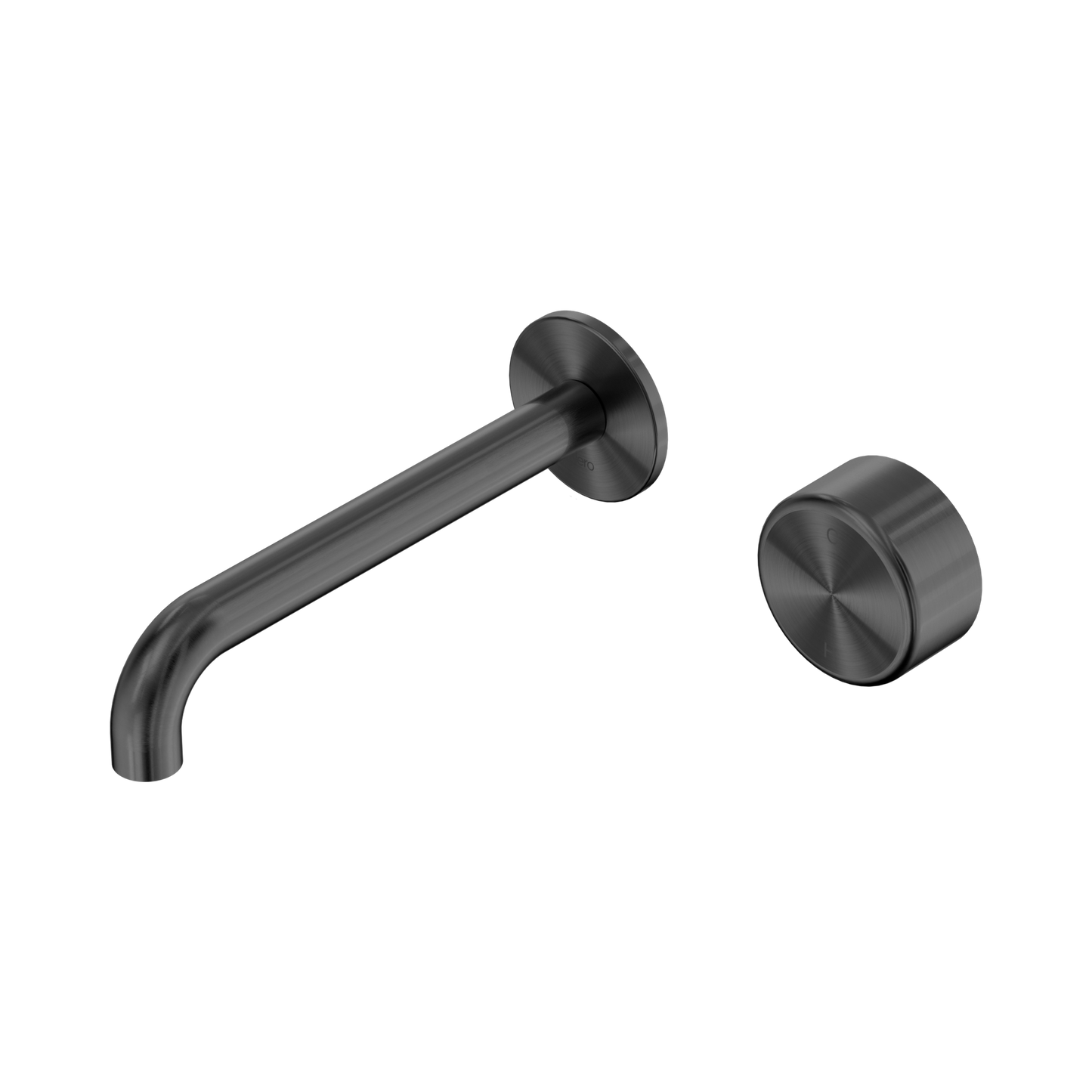 Serenity Progressive Wall Basin Mixer 185mm Spout With Metal Handle Gun Metal