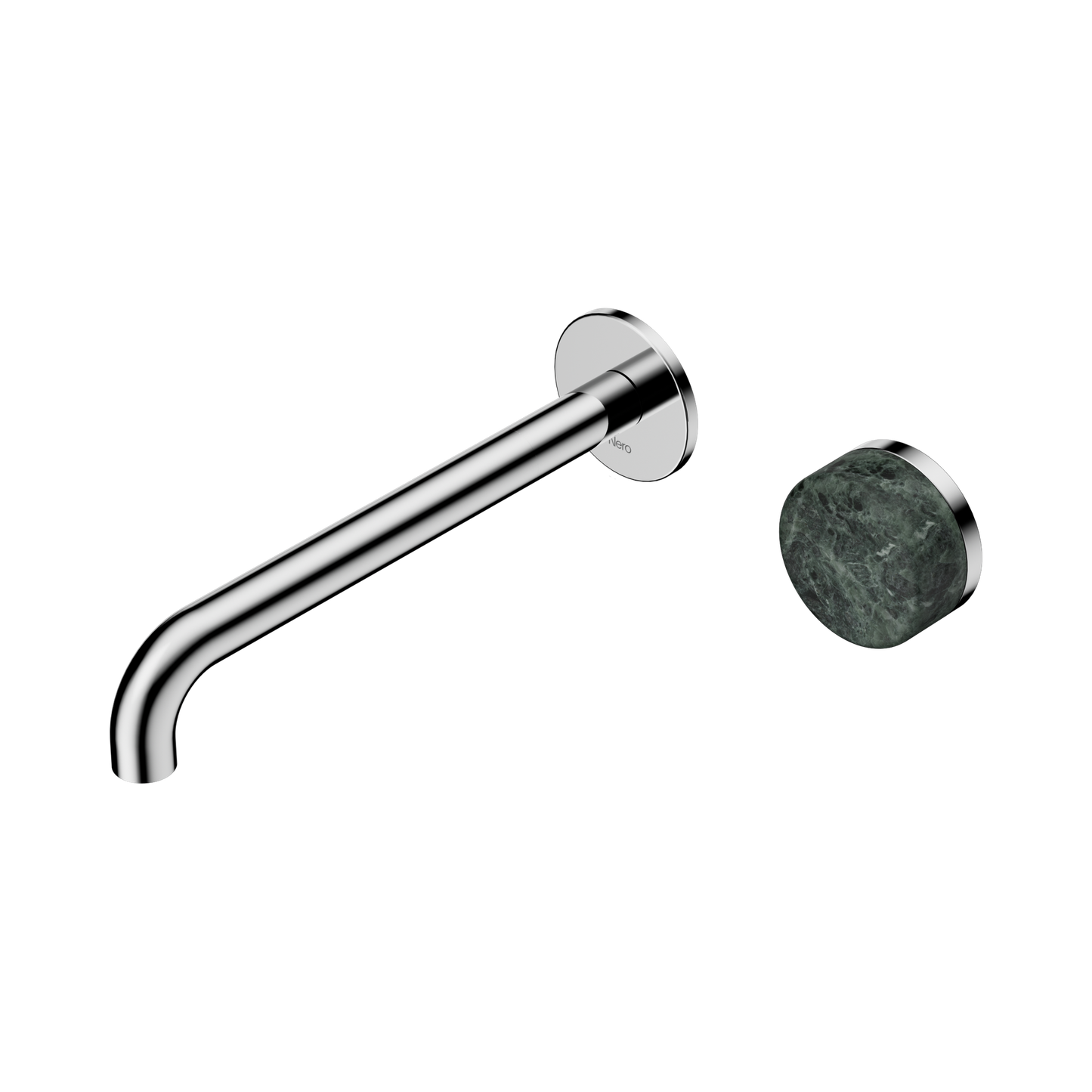 Serenity Progressive Wall Basin Mixer 220mm Spout With Verde Alpi Handle Chrome