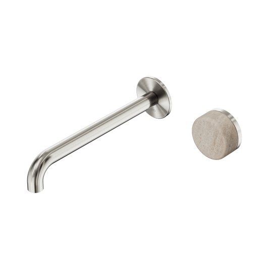 Nero Serenity 24E075BN Progressive Wall Basin Mixer 220mm Spout With Rome Travertine Handle  5 Star / 5LPM