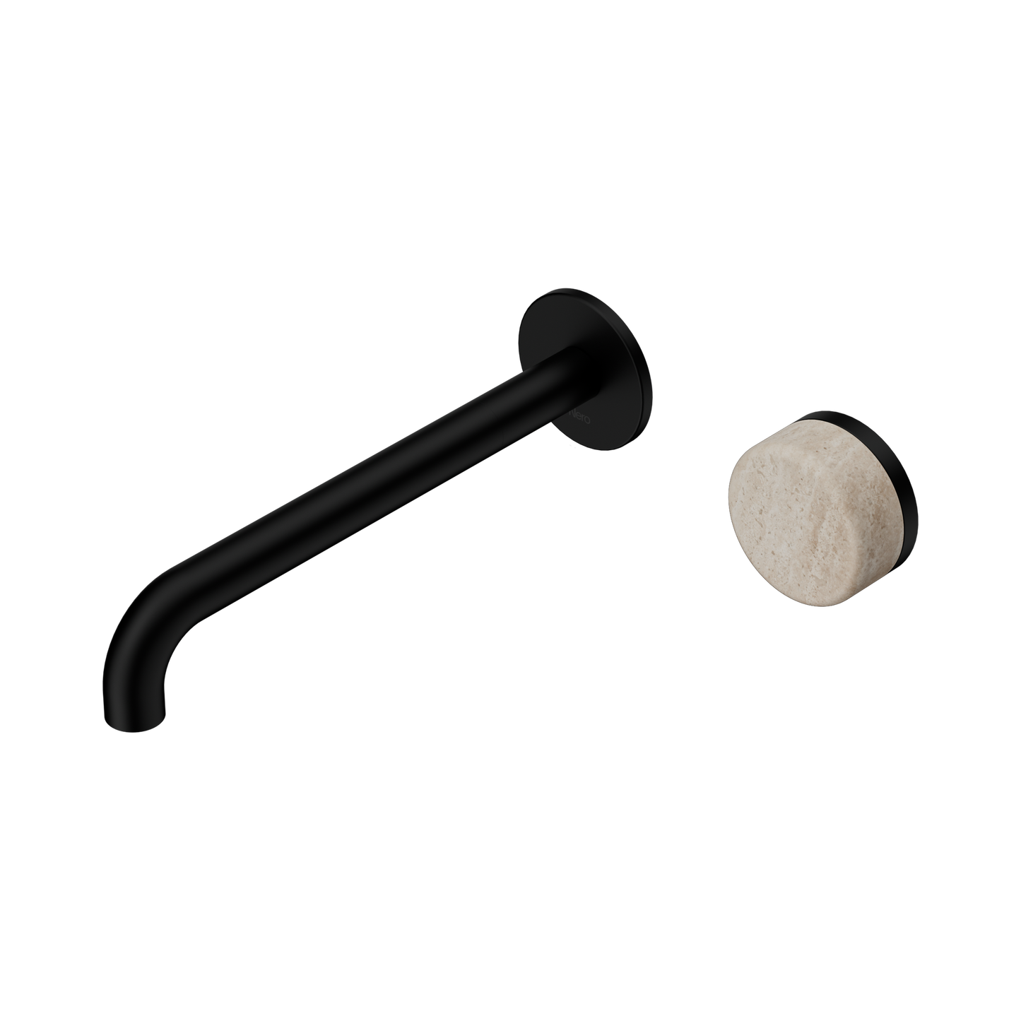 Nero Serenity 24E075MB Progressive Wall Basin Mixer 220mm Spout With Rome Travertine Handle  5 Star / 5LPM