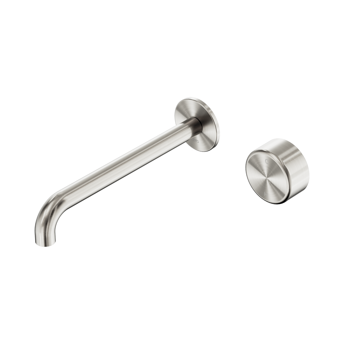 Serenity Progressive Wall Basin Mixer 220mm Spout With Metal Handle Brushed Nickel