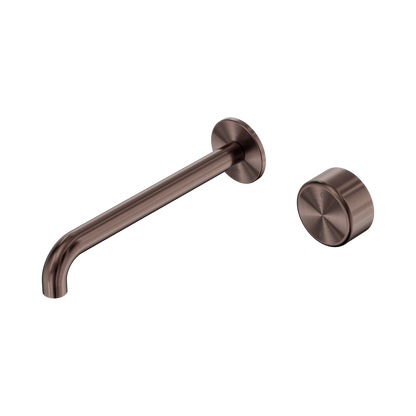 Nero Serenity Progressive Wall Basin Mixer 220mm Spout With Metal Handle