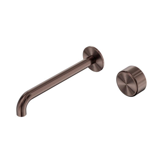 Nero Serenity Progressive Wall Basin Mixer 220mm Spout With Metal Handle