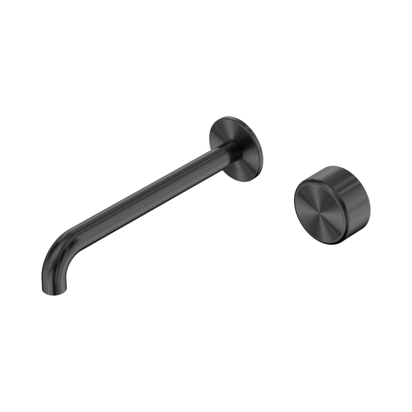 Nero Serenity Progressive Wall Basin Mixer 220mm Spout With Metal Handle Gun Metal