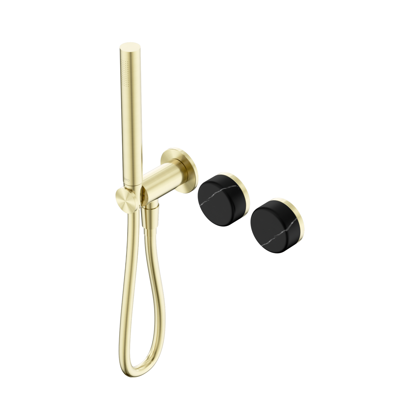 Serenity Progressive Shower System With Marquina Black Handle And Slim Shower Brushed Gold