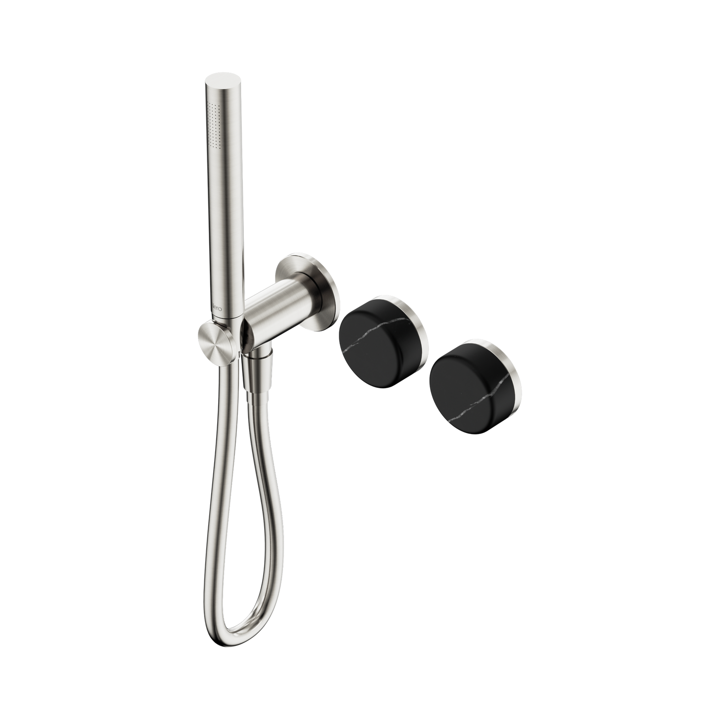 Serenity Progressive Shower System With Marquina Black Handle And Slim Shower Brushed Nickel