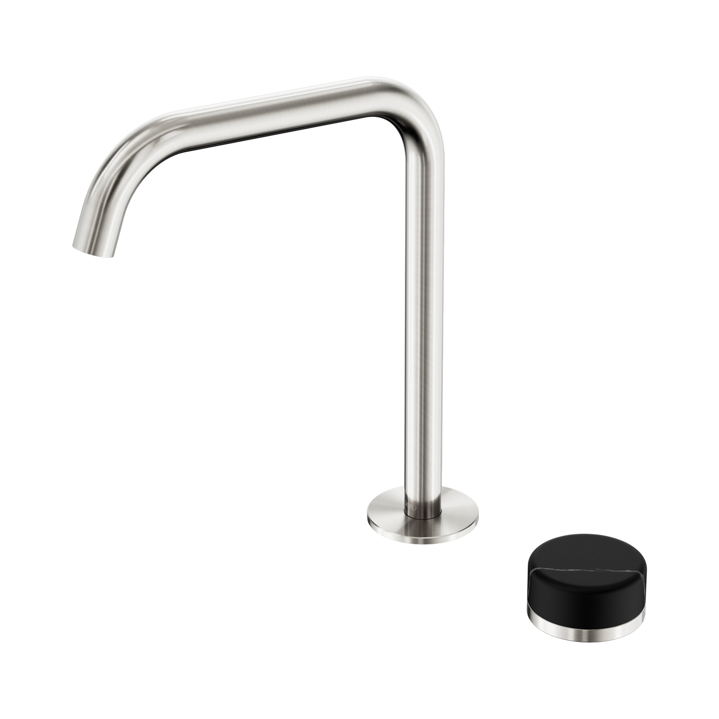Serenity Progressive Bath/Kitchen Mixer Edge Spout With Marquina Black Handle Brushed Nickel