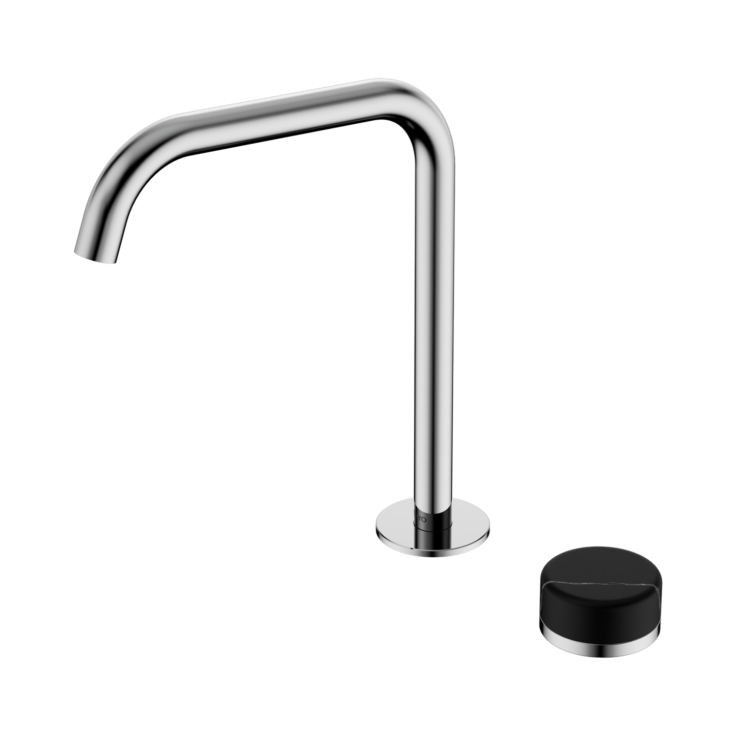 Serenity Progressive Bath/Kitchen Mixer Edge Spout With Marquina Black Handle Chrome