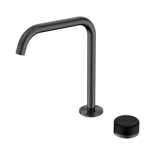 Serenity Progressive Bath/Kitchen Mixer Edge Spout With Marquina Black Handle Gun Metal