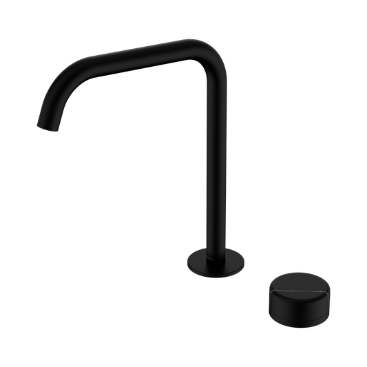 Serenity Progressive Bath/Kitchen Mixer Edge Spout With Marquina Black Handle Matte Black