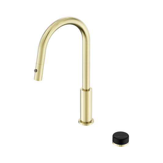 Serenity Progressive Pull Out kitchen Set With Marquina Black Handle Brushed Gold