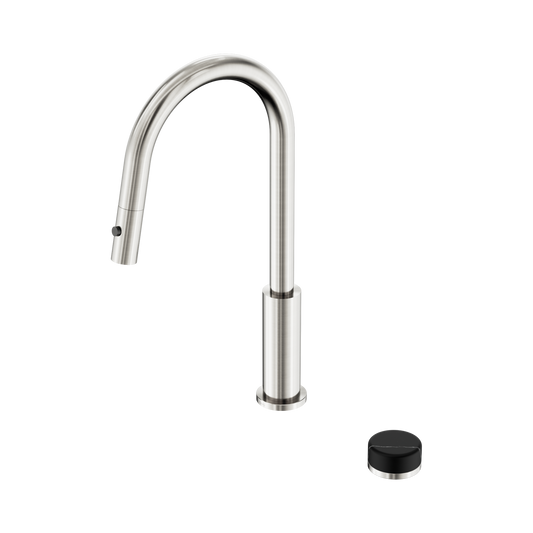 Serenity Progressive Pull Out kitchen Set With Marquina Black Handle Brushed Nickel