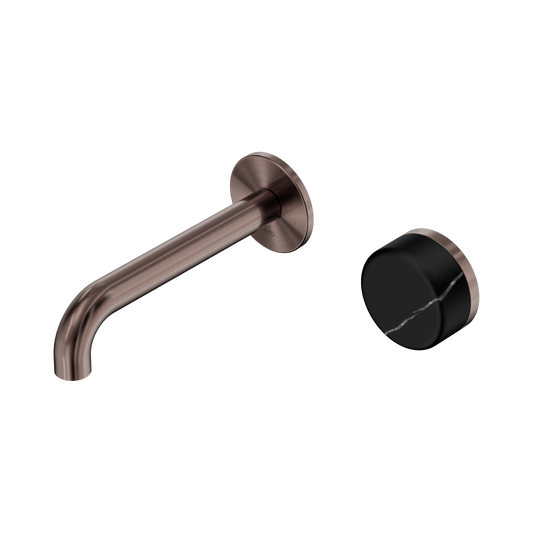 Nero Serenity 24E138BZ Progressive Wall Basin Mixer 160mm Spout With Marquina  Handle  5 Star / 5LPM