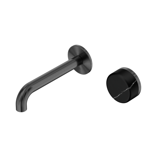 Nero Serenity 24E138GM Progressive Wall Basin Mixer 160mm Spout With Marquina  Handle Gun Metal 5 Star / 5LPM