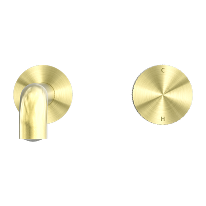 Nero Opal Progressive Wall Basin Mixer Set, 185mm Spout