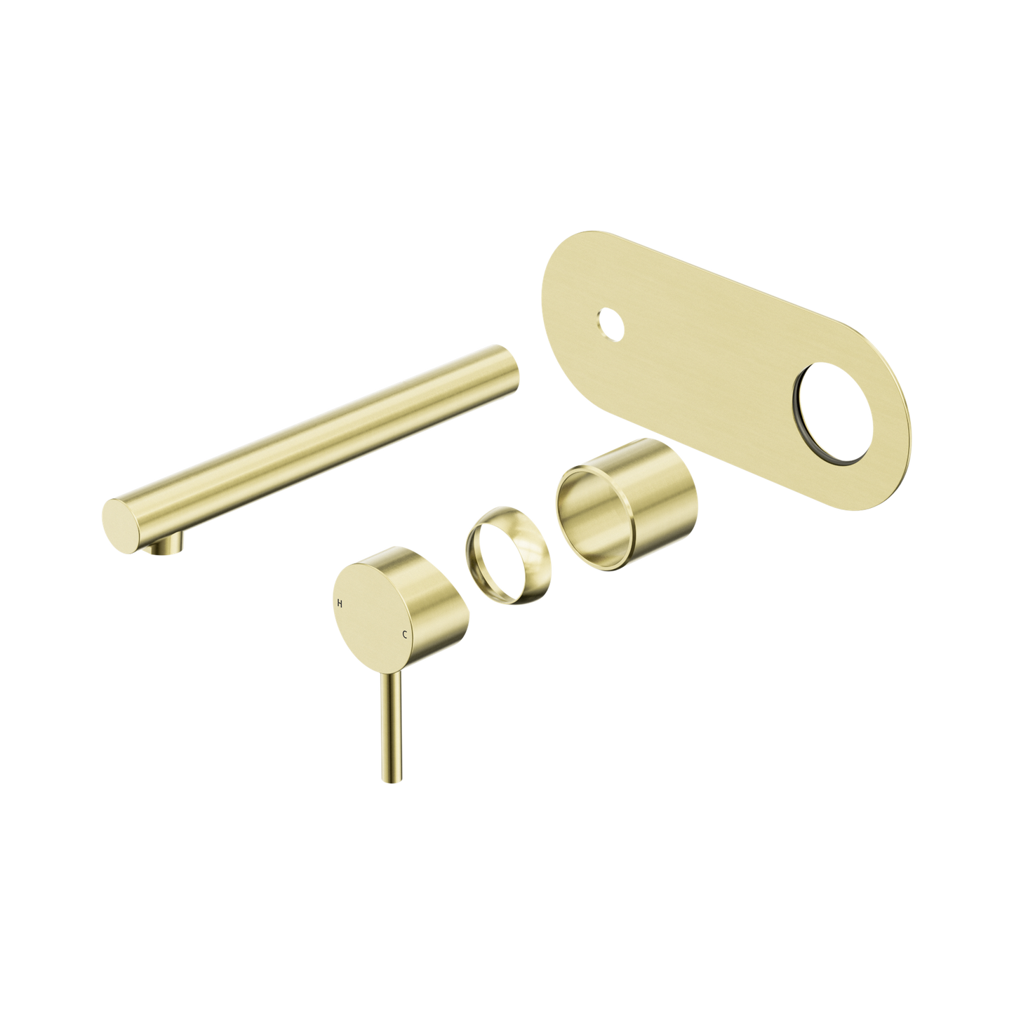 Dolce II Wall Basin/Bath Mixer Trim Kits Only Brushed Gold